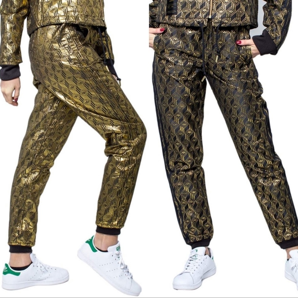 adidas Metallic Gold & Black Track Pants